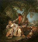 Francois Boucher The Interrupted Sleep painting
